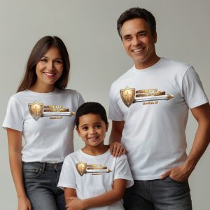 4. Camiseta FAMILIA Mi familia y yo serviremos al Señor x3